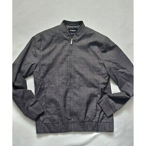 Primemark Men's Dark Gray Checked Bomber Jacket Size S
